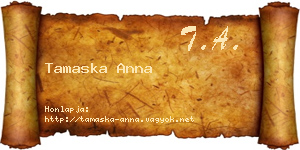 Tamaska Anna névjegykártya